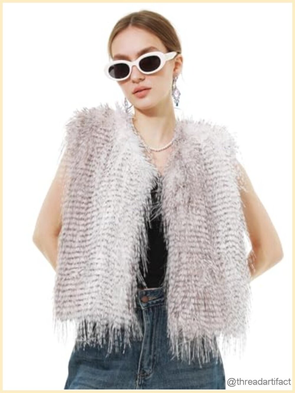 Faux Fur Vest Fluffy Long Warm Sleeveless Coat Winter Jacket Sizing S-XXL